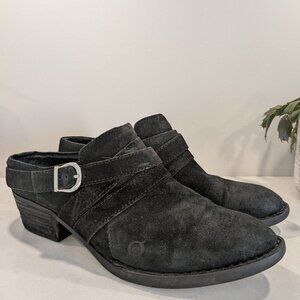 B.O.C Western Suede Slip on Mules - black size 9.5